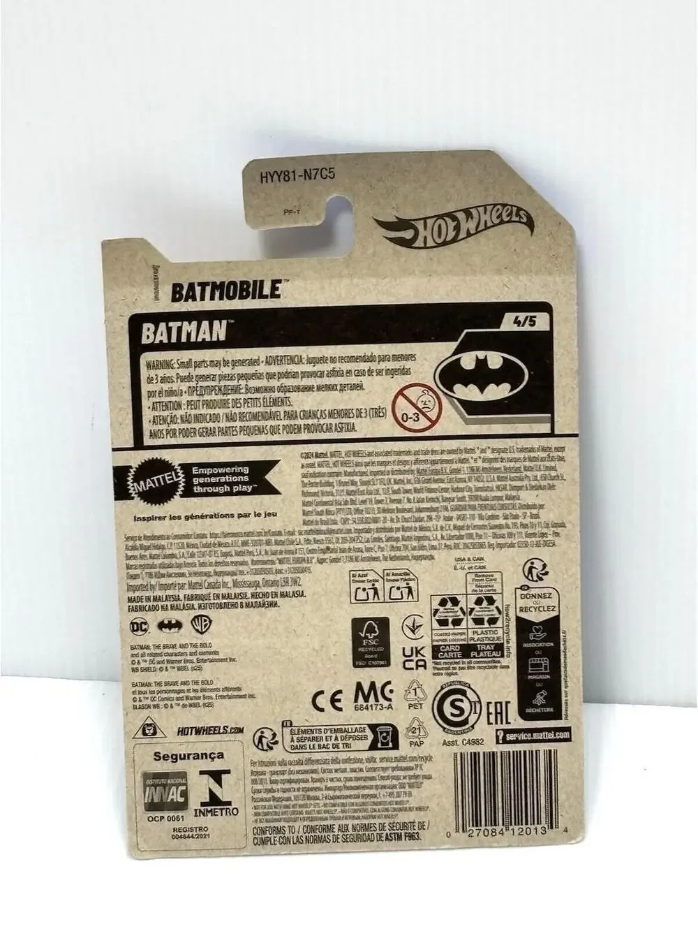 Hot Wheels Batman Batmobile Matte Black Batman Series 4/5 145/250 NIB